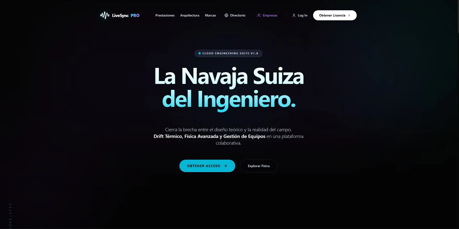 Captura de la portada de livesyncpro.com